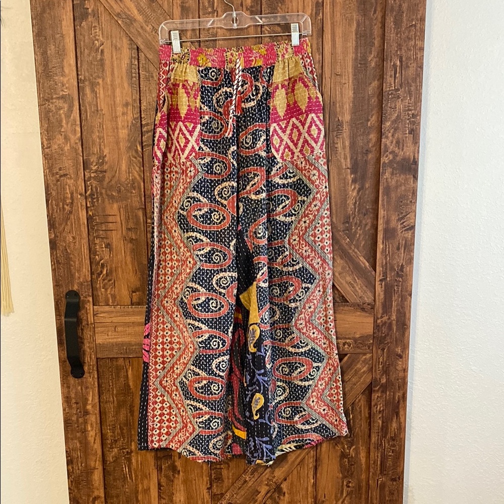 Kantha Bae Colorful Patterned Women's Pants Size M